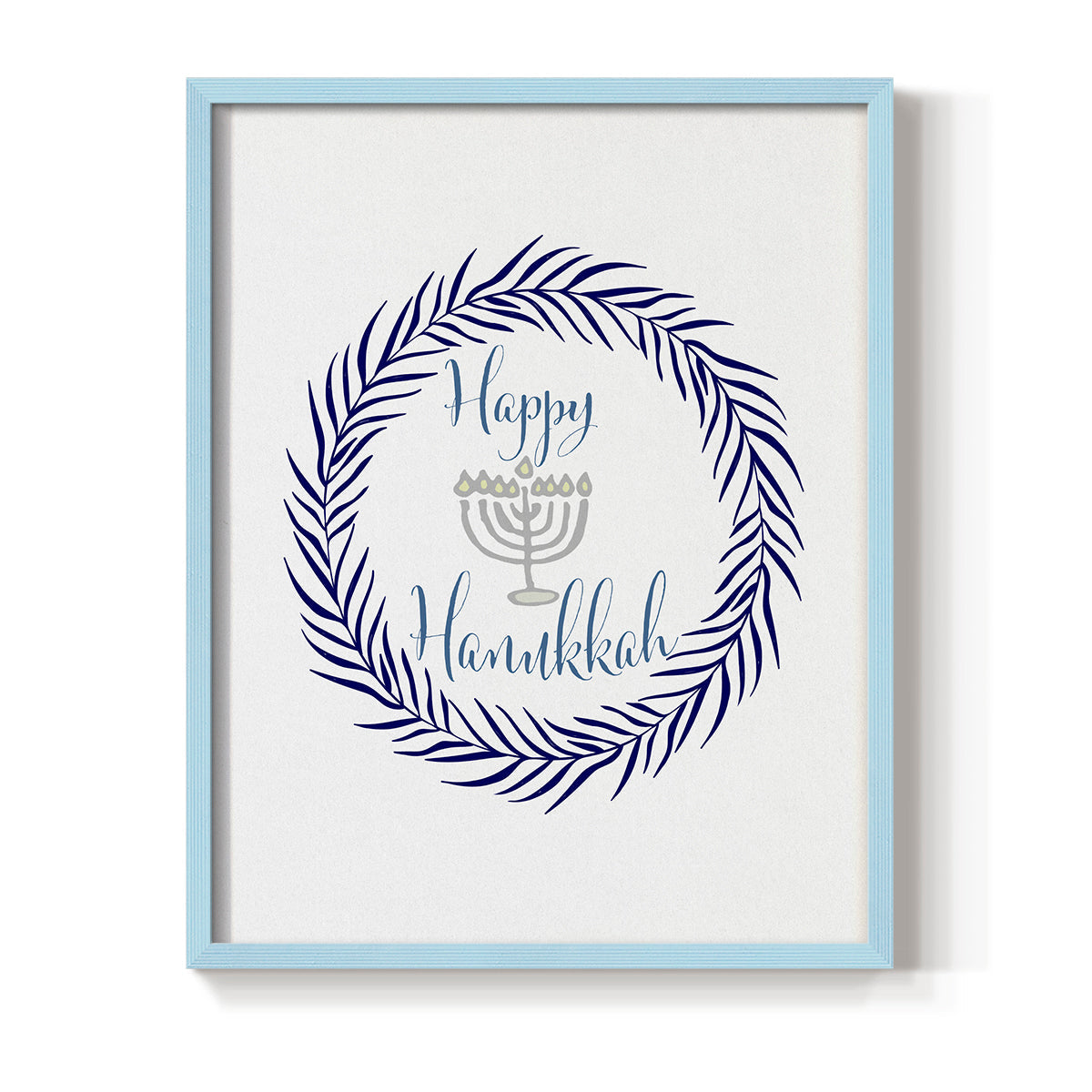 Hanukkah Wreath - Restickable Framed Art Print