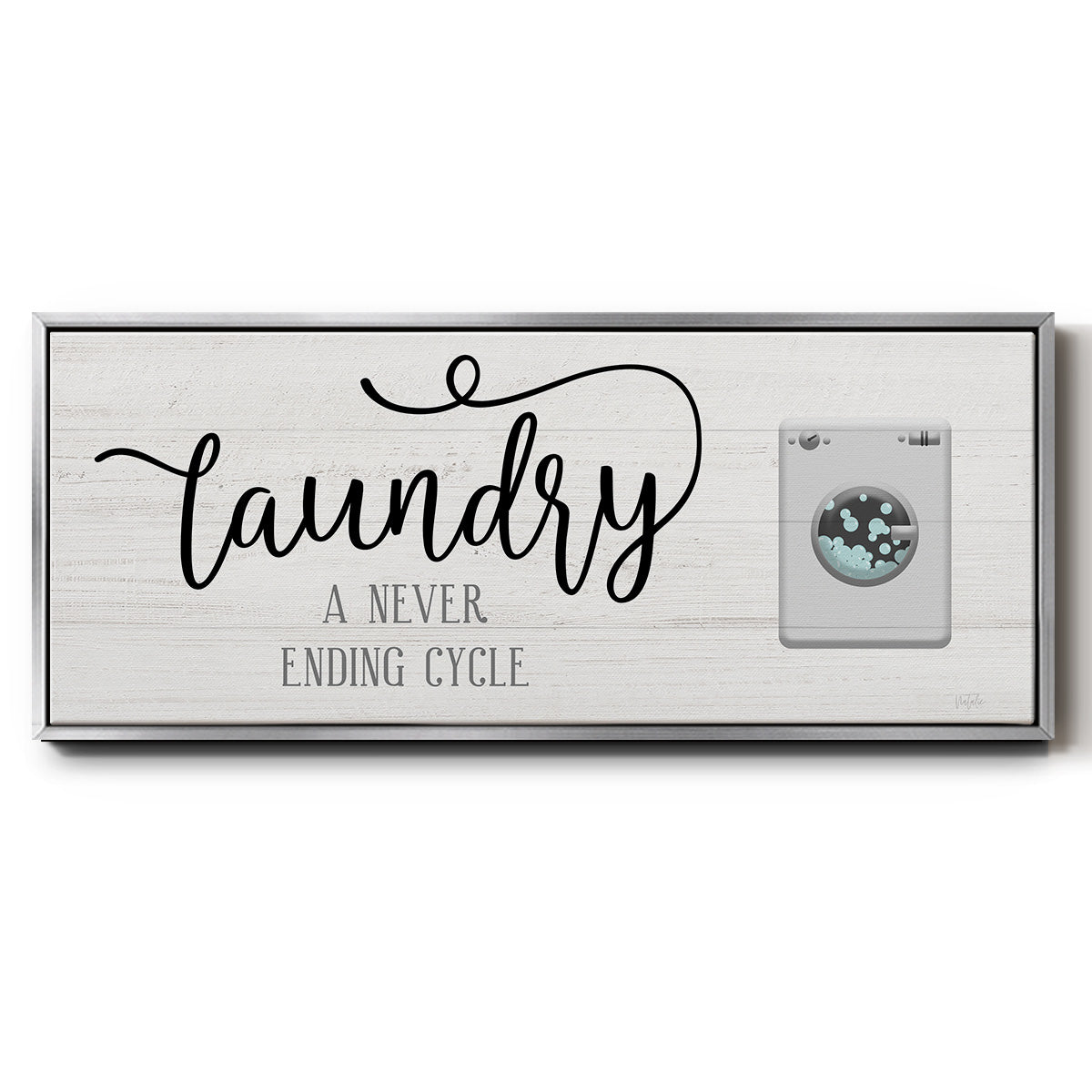 Never Ending Laundry - Floater Framed Canvas Print