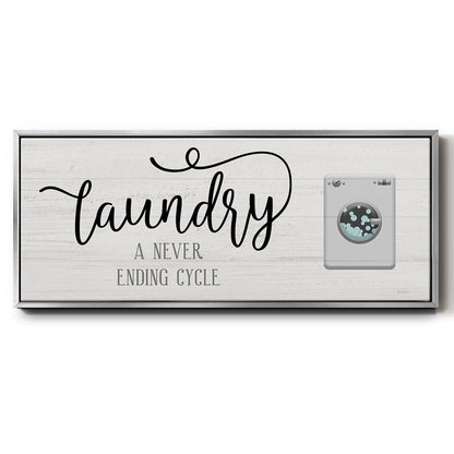 Never Ending Laundry - Floater Framed Canvas Print