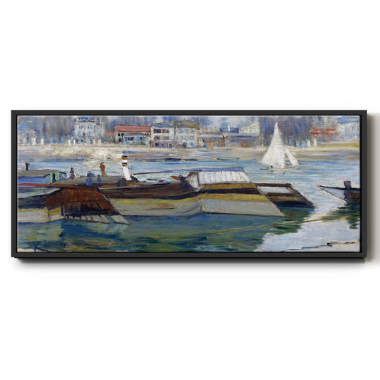 The Seine at Asnieres 2, 1873 - Floater Framed Canvas Print