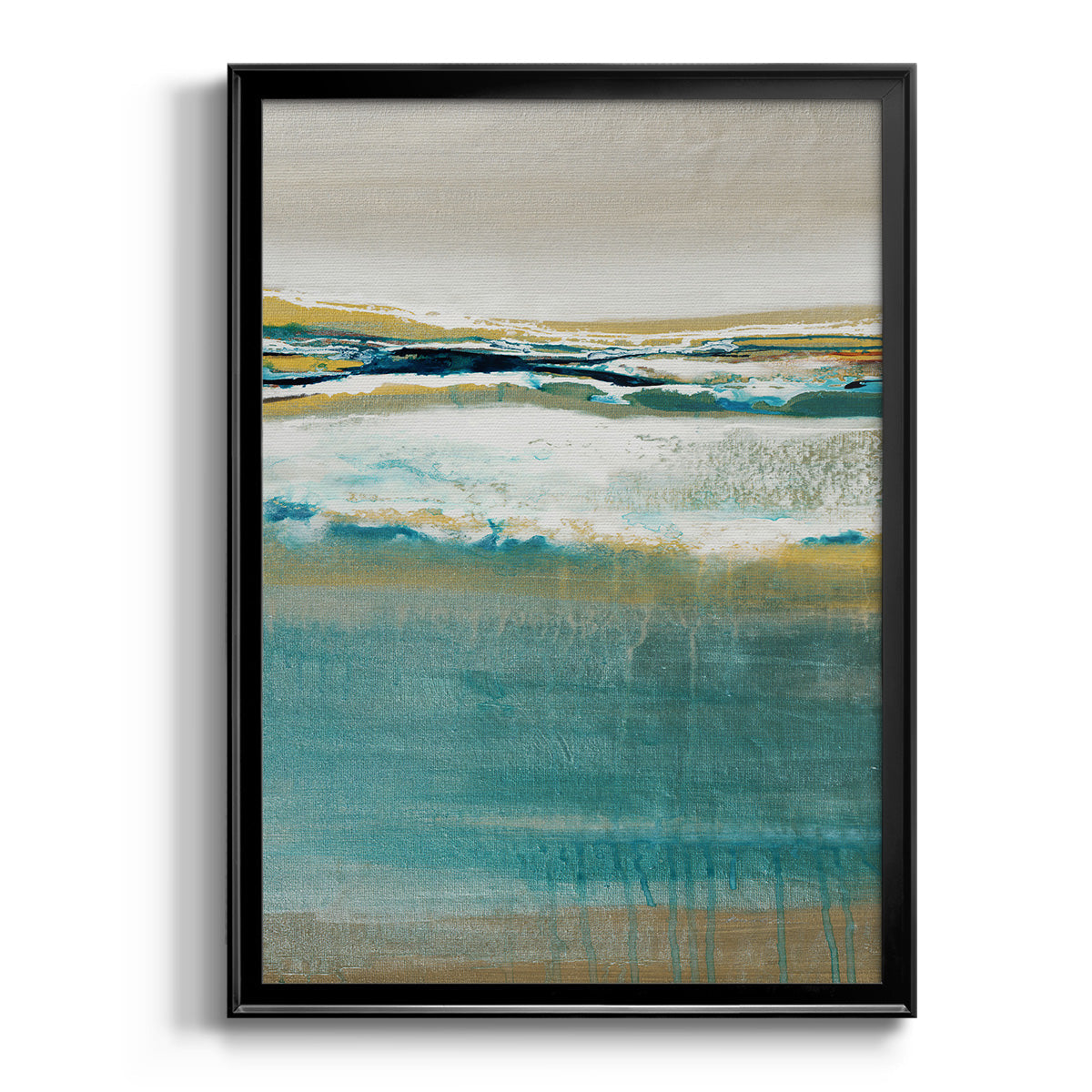 Aqua Quartz V2 - Modern Framed Canvas Print