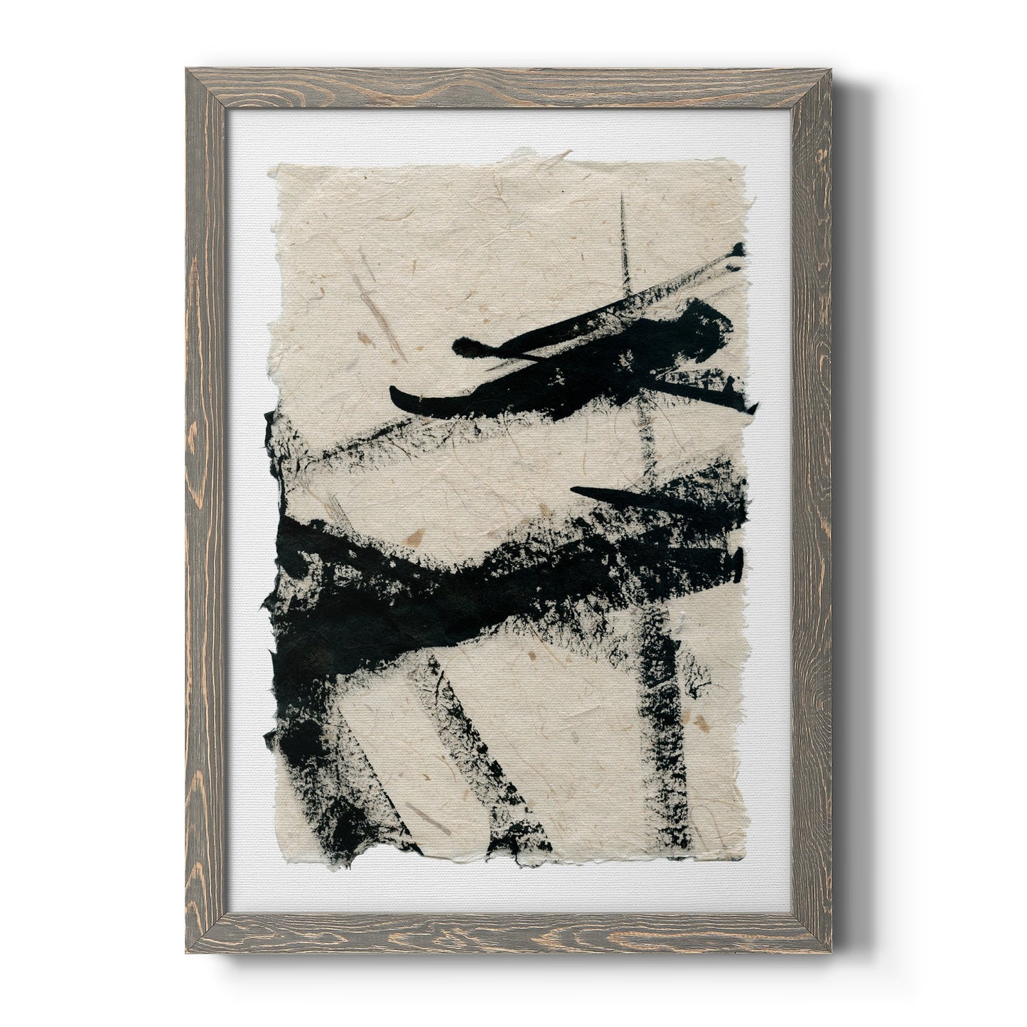 Lines Crossed II - Barnwood Framed Canvas Print