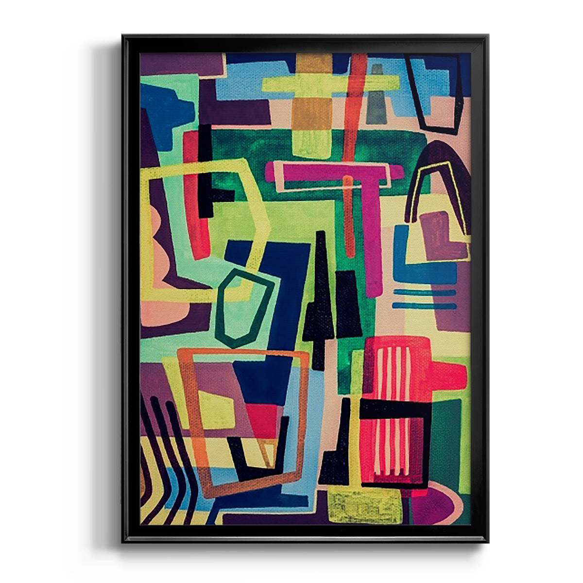 Connected Colors I - Modern Framed Canvas Print