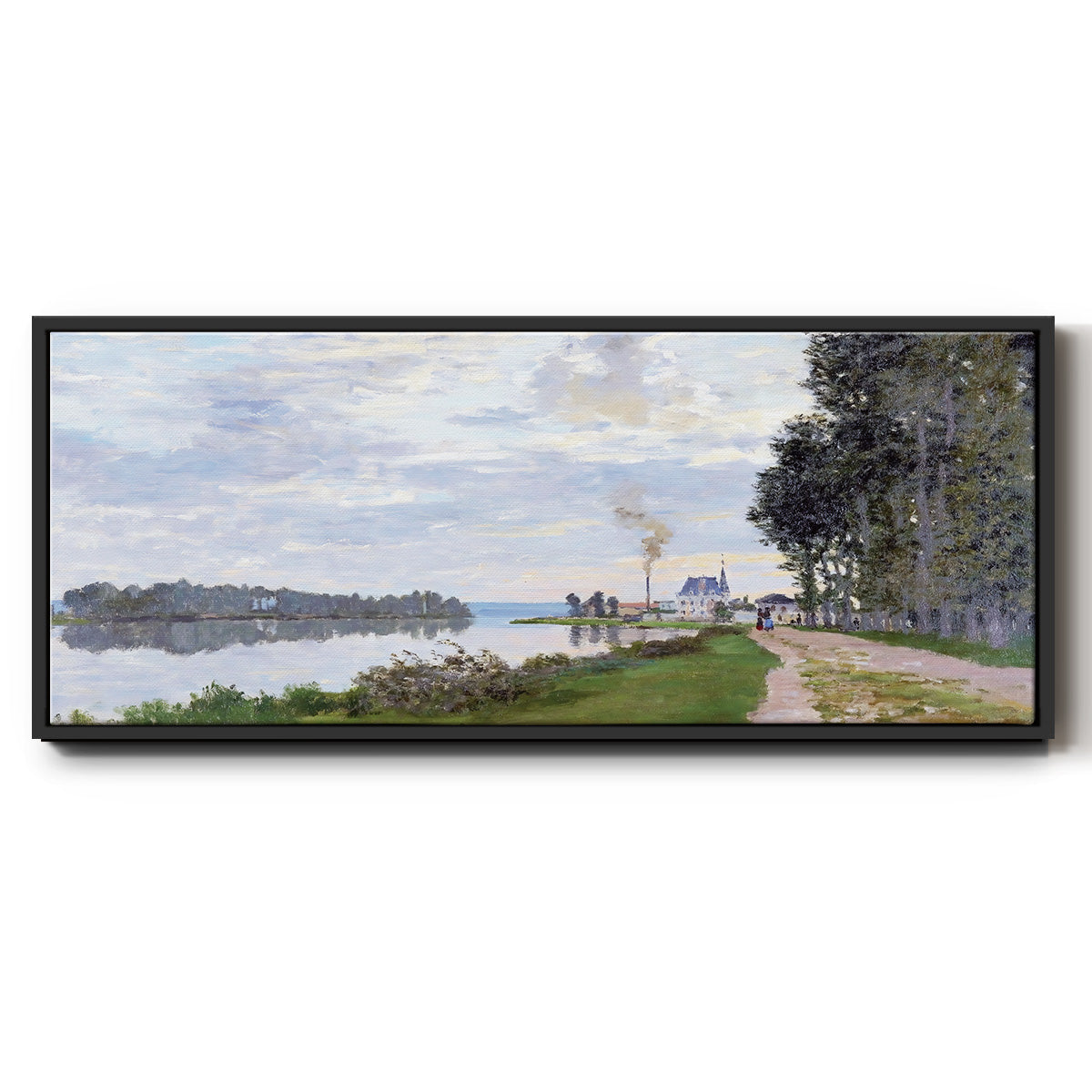 The Promenade at Argenteuil, 1872 - Floater Framed Canvas Print