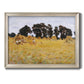 Impressionist rural harvest scene by John Singer Sargent printed on canvas in an ornate champagne frame.
