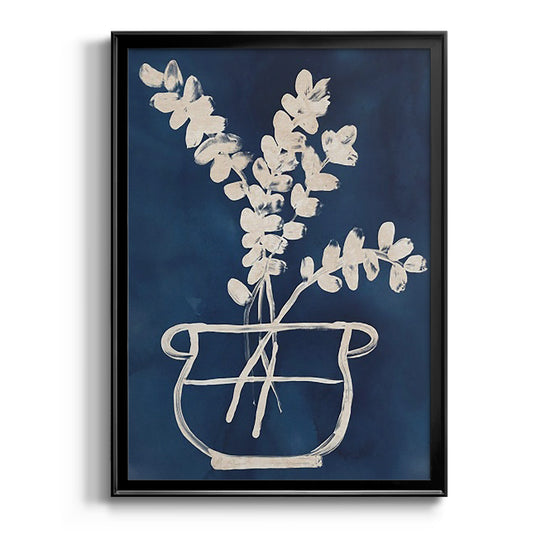 Vessel on Indigo II - Modern Framed Canvas Print