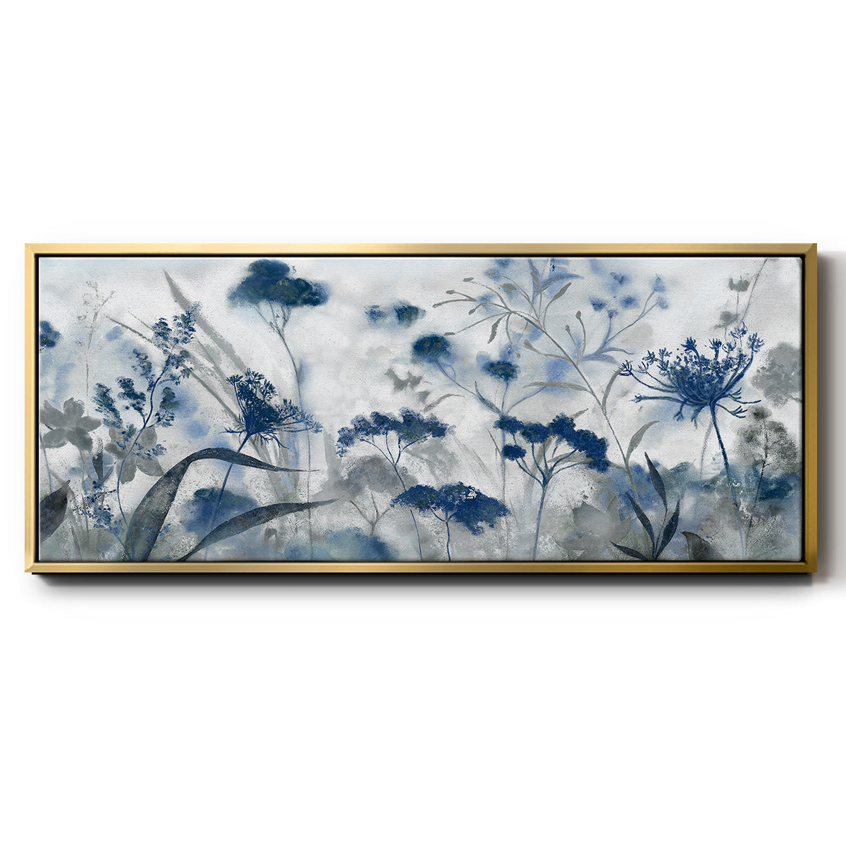 Inky Indigo - Floater Framed Canvas Print