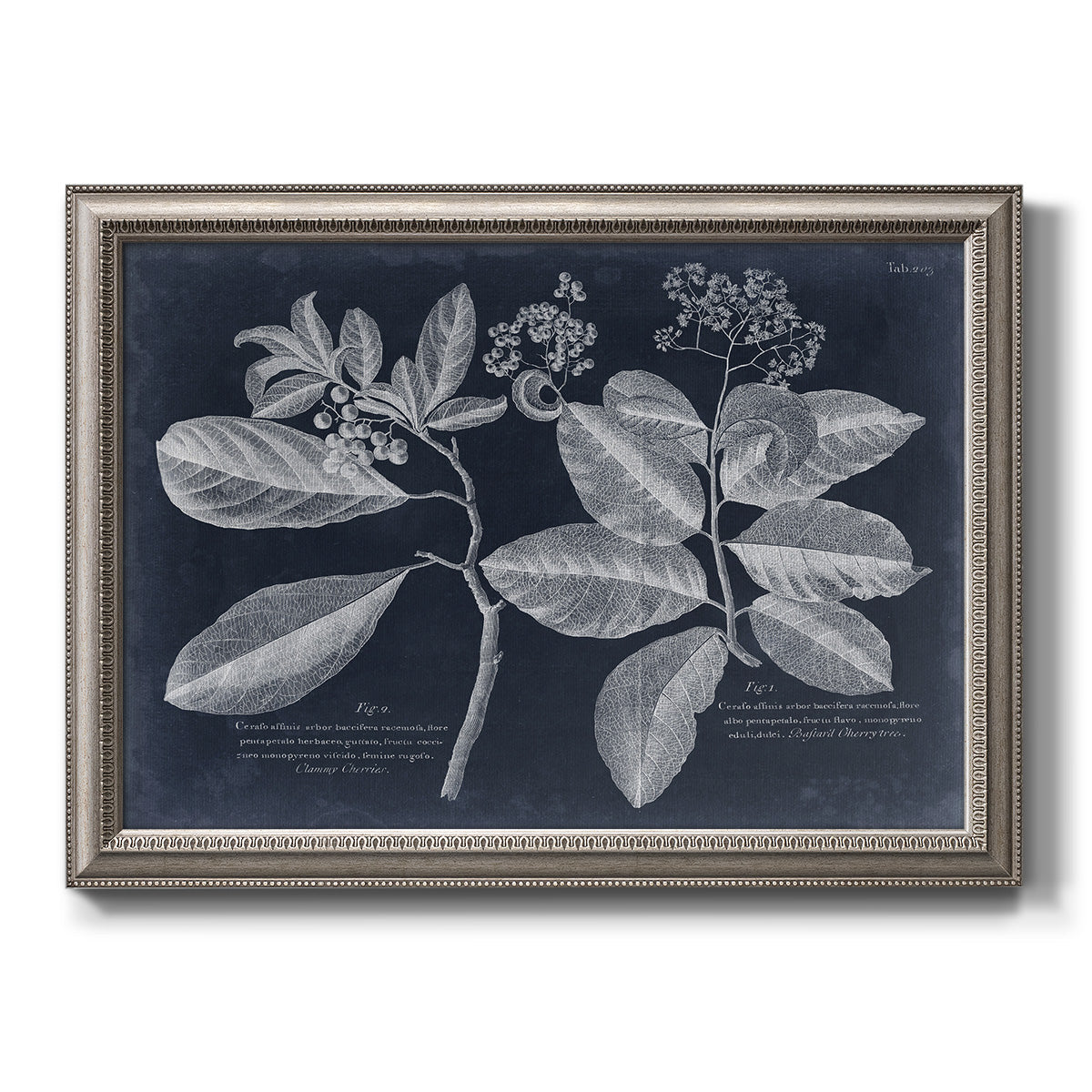 Foliage on Navy V Premium Framed Canvas- Ready to Hang