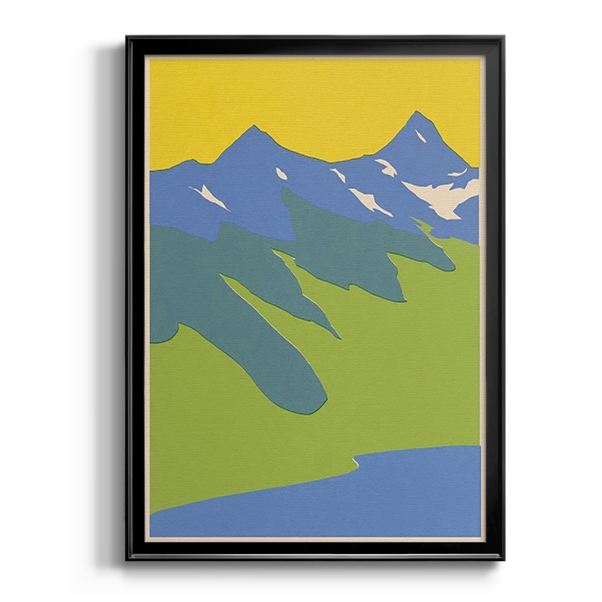 Bright Glacial Lake II - Modern Framed Canvas Print