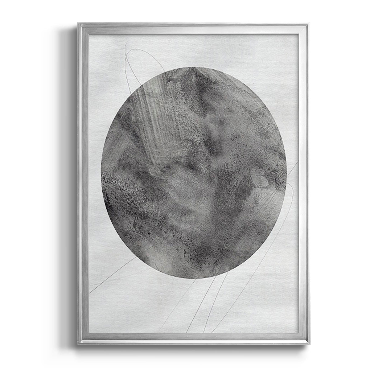 Graphite Moon II - Modern Framed Canvas Print
