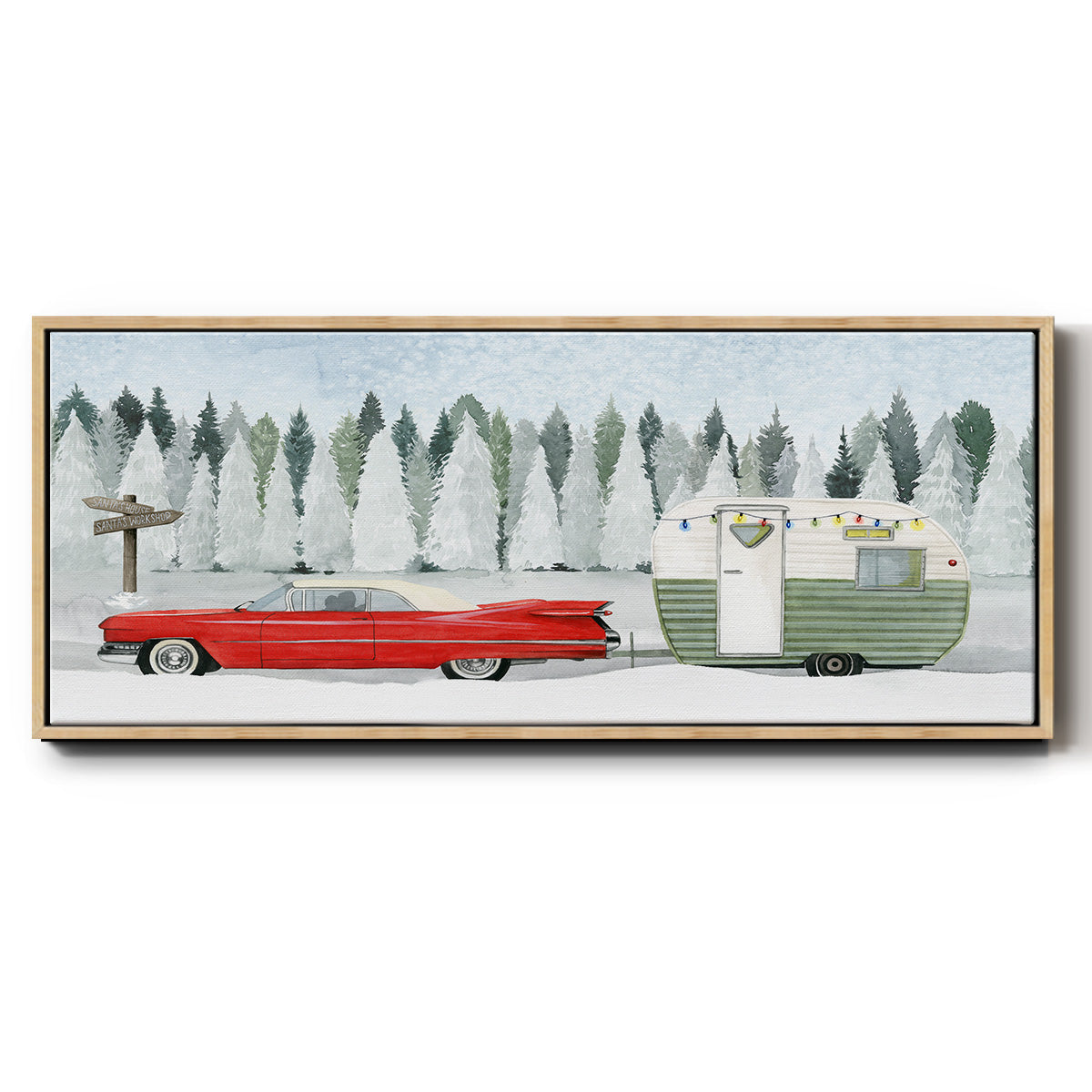 Holiday Roadtrip I - Floater Framed Canvas Print