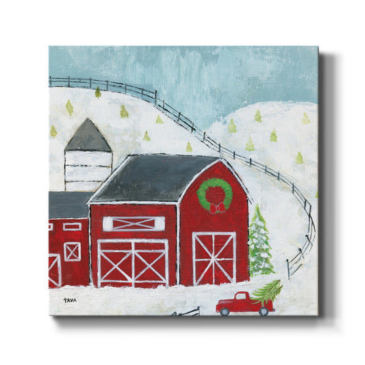 Christmas Barn-Premium Gallery Wrapped Canvas - Ready to Hang