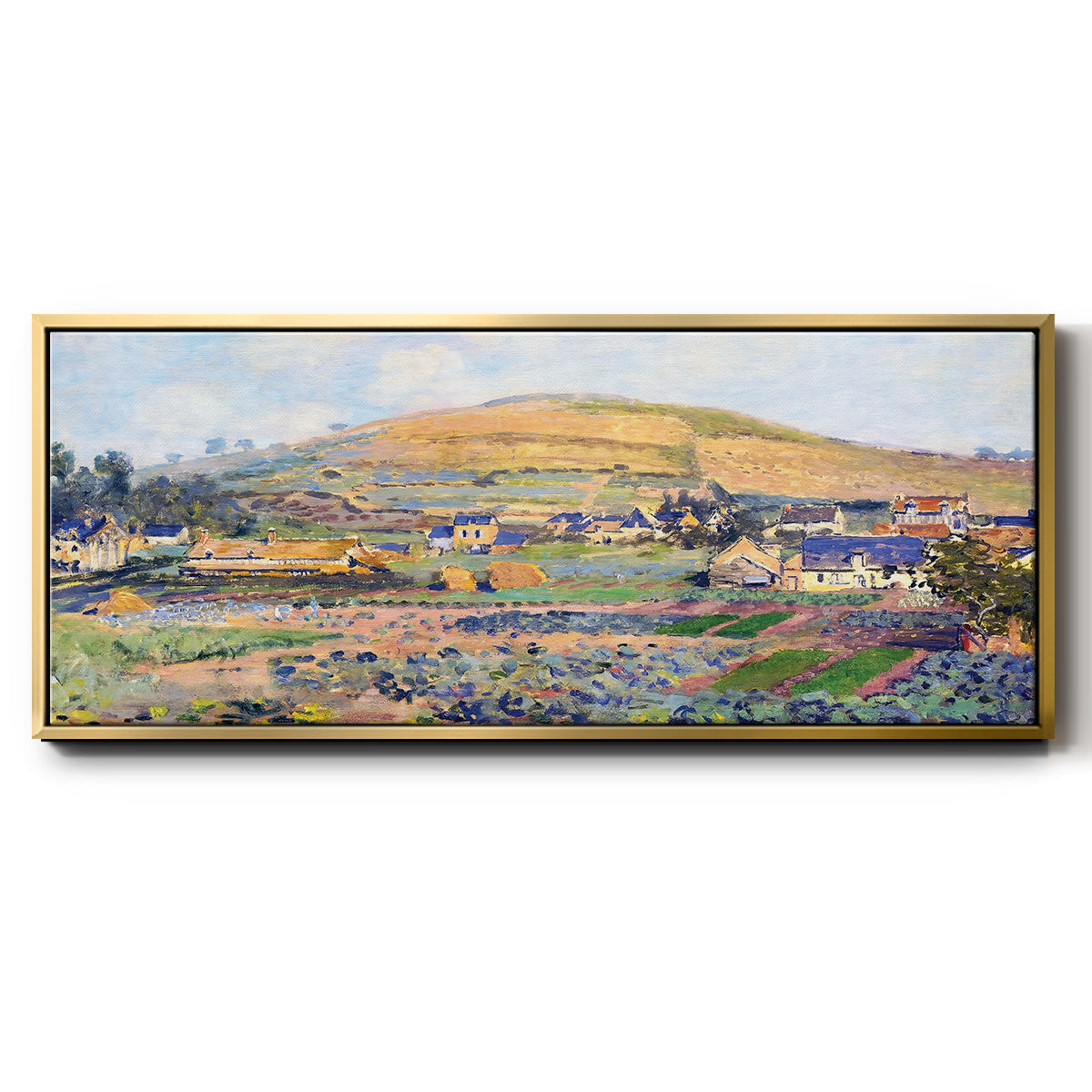 The Mount Riboudet in Rouen at Spring, 1872 - Floater Framed Canvas Print