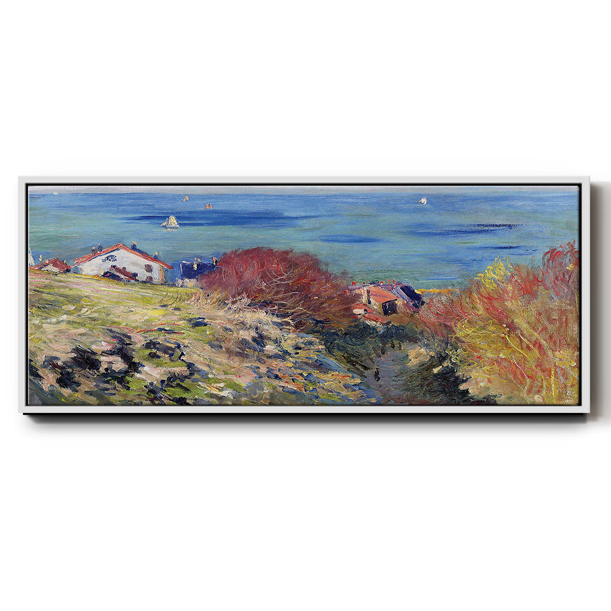 Pourville, 1882 - Floater Framed Canvas Print