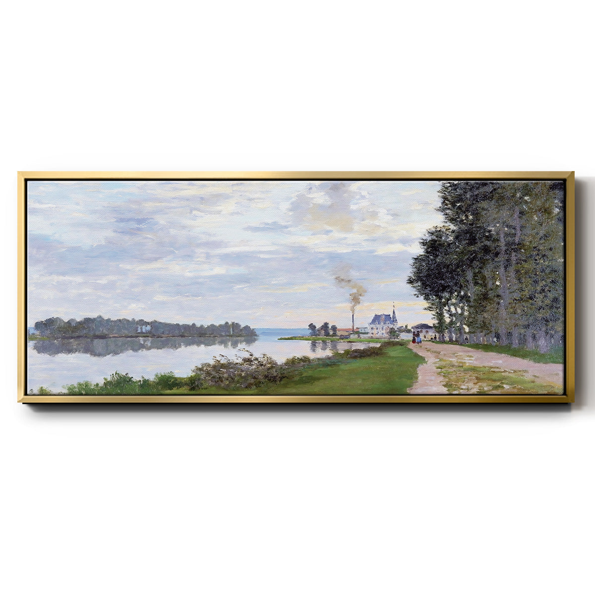 The Promenade at Argenteuil, 1872 - Floater Framed Canvas Print