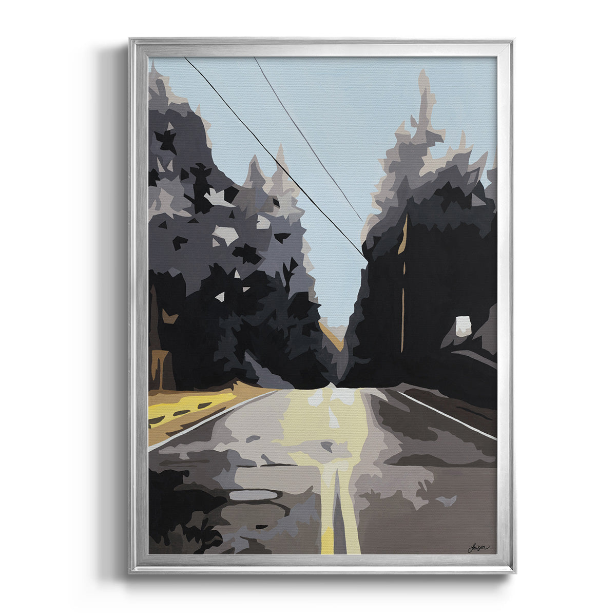 The Road Less Traveled - Modern Framed Canvas Print