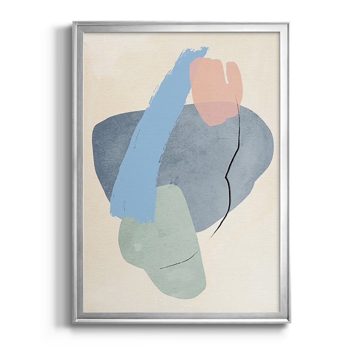 Pastel Assemblage I - Modern Framed Canvas Print