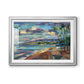 Morning Moon Over Waikiki - Modern Framed Art Print