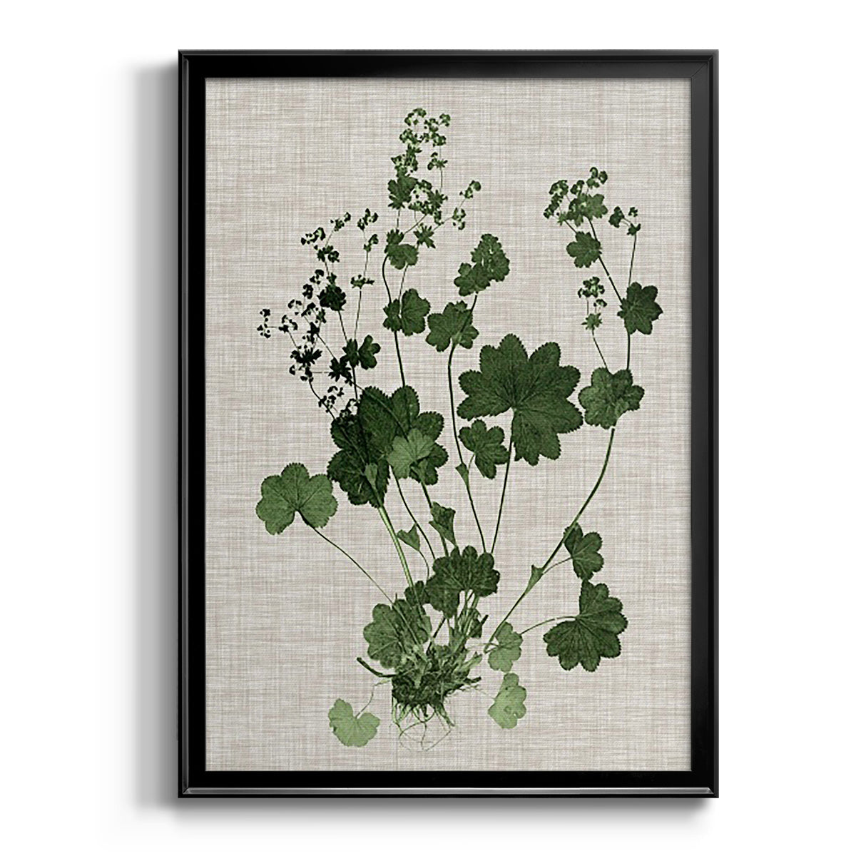 Forest Foliage on Linen III - Modern Framed Canvas Print