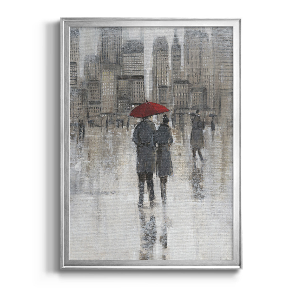 Rain in The City I - Modern Framed Canvas Print