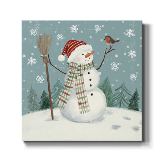 Jolly Snowman I - Canvas Art Print