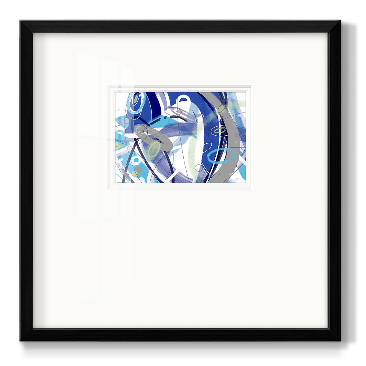 Blue Flow - Double Matboard Framed Print