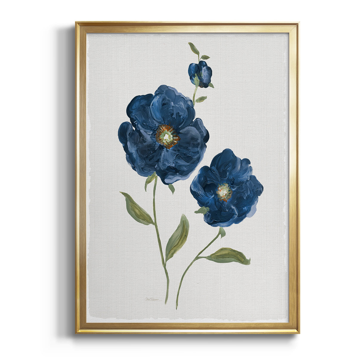 Blue Poppies - Modern Framed Canvas Print