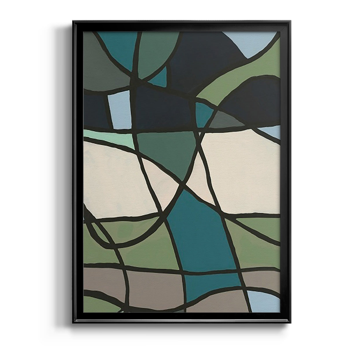 Multicolor Stained Glass I - Modern Framed Canvas Print