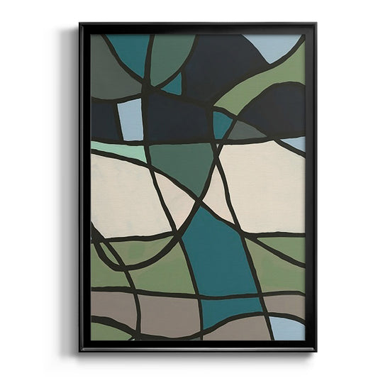 Multicolor Stained Glass I - Modern Framed Canvas Print