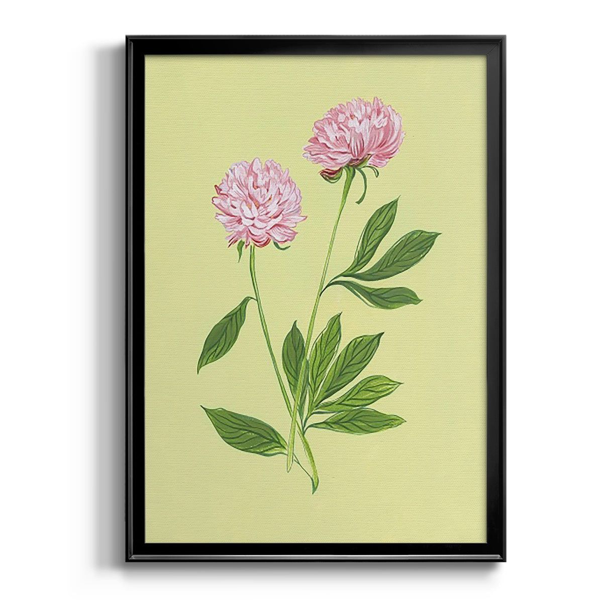 Peonies in Yellow II - Modern Framed Canvas Print