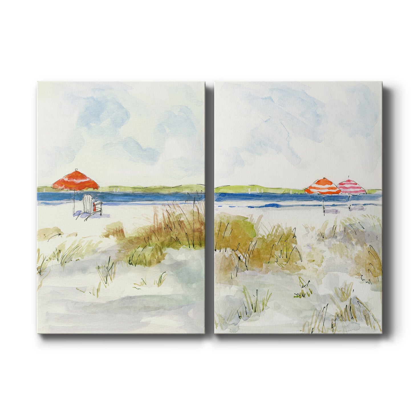 Sketchy Beach I Premium Gallery Wrapped Canvas - Ready to Hang