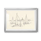 Coastal Contour Sketch II - Modern Framed Art Print