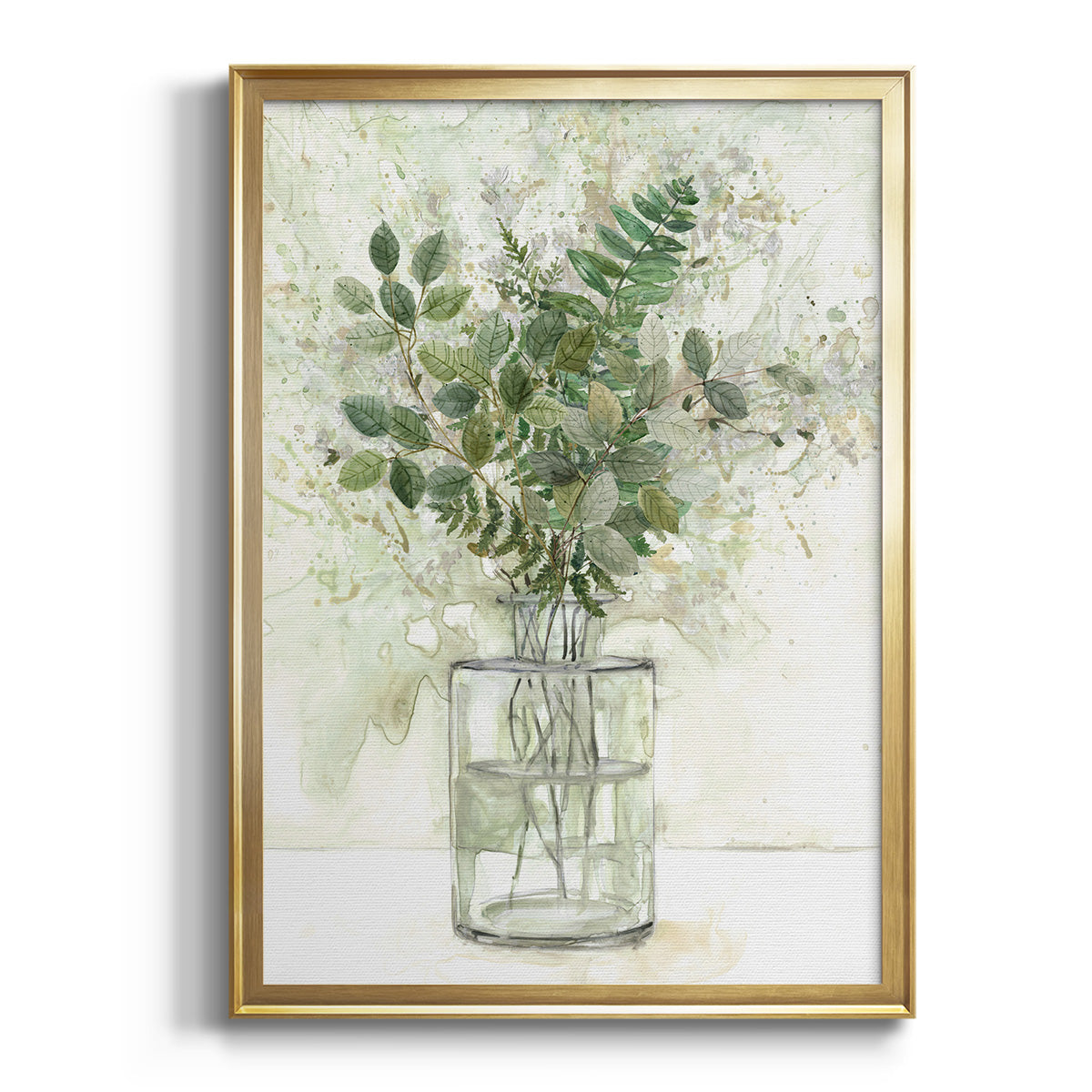 Delicate Greenery I - Modern Framed Canvas Print