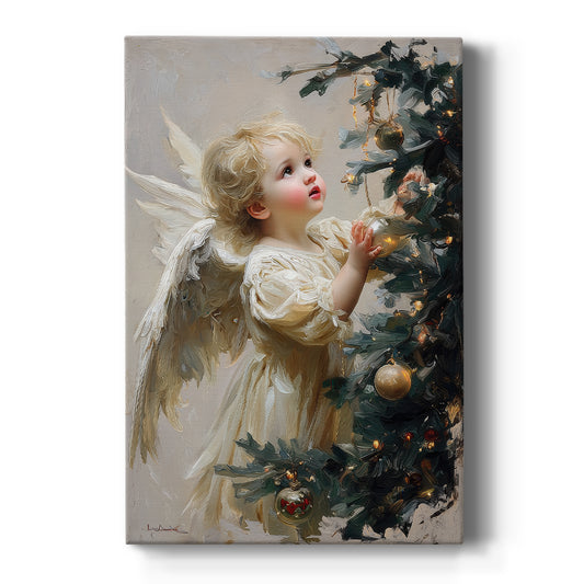 Warm Lantern Snow Serenade - Canvas Art Print