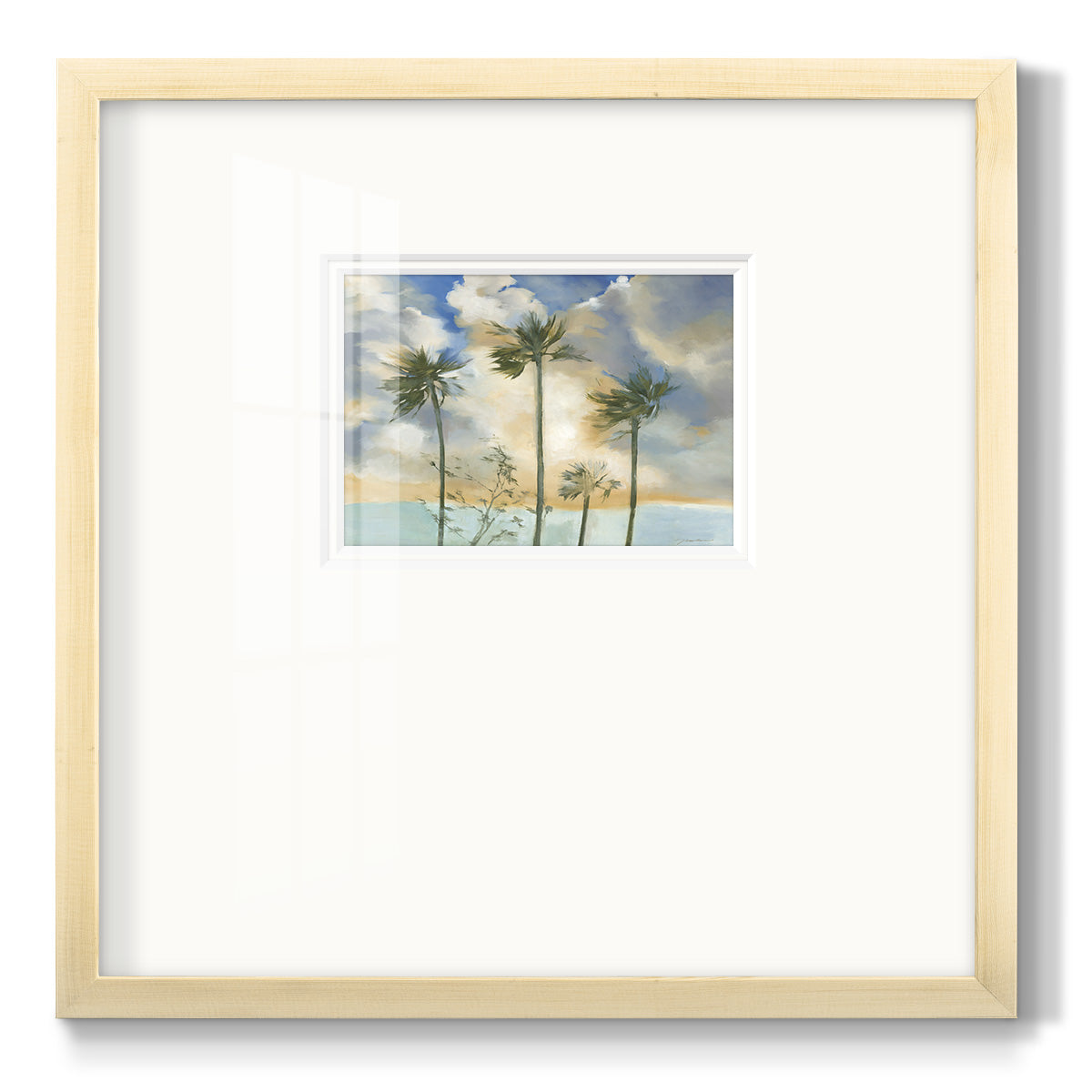 Palms in the Wind - Double Matboard Framed Print