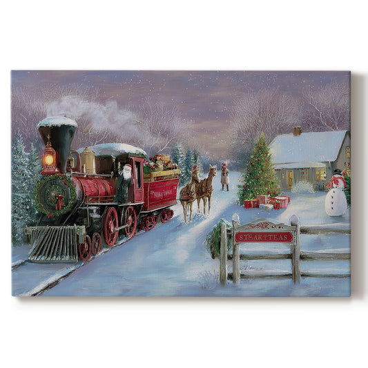 Soft Linen Lantern at Night - Canvas Art Print