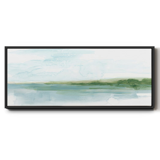 Green Ribbon Coast I - Floater Framed Canvas Print
