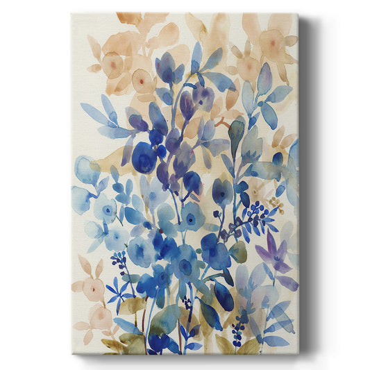 Blueberry Floral I Premium Gallery Wrapped Canvas - Ready to Hang