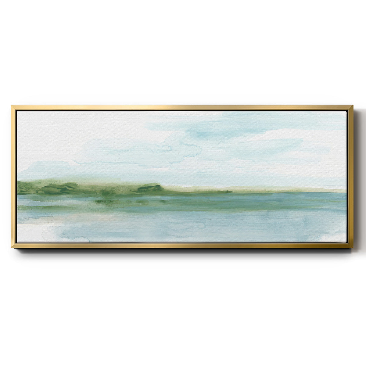 Green Ribbon Coast II - Floater Framed Canvas Print
