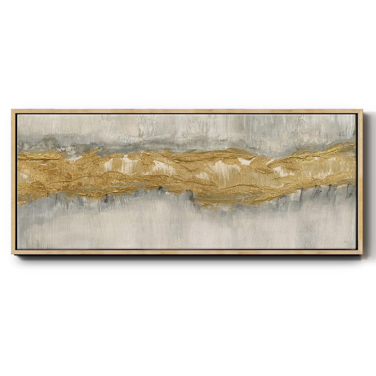 Golden Stream - Floater Framed Canvas Print