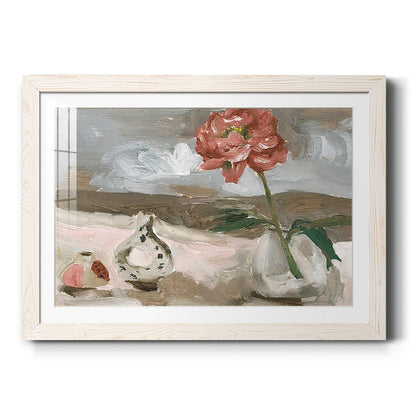 Vase of Pink Flowers IV - Barnwood Framed Art Print