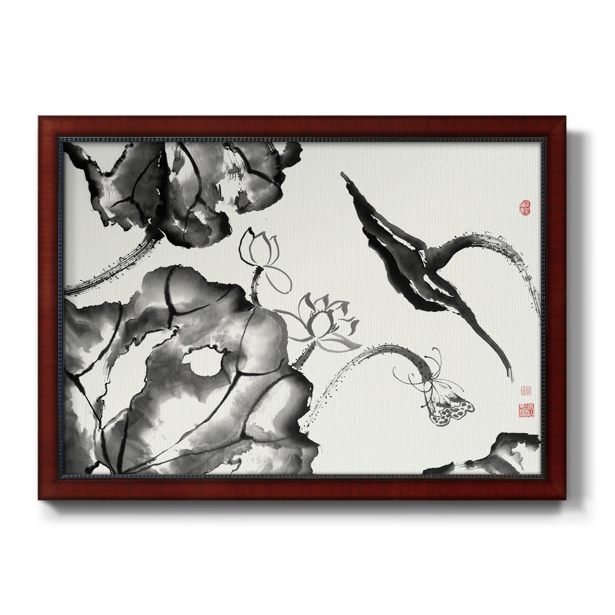 Lotus Study II Premium Framed Canvas- Ready to Hang