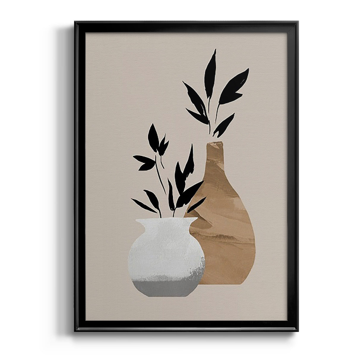 Simple Bud Vases I - Modern Framed Canvas Print