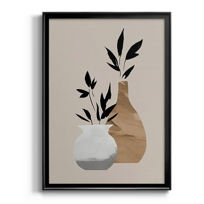 Simple Bud Vases I - Modern Framed Canvas Print