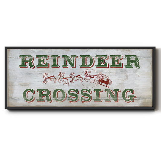 Reindeer Crossing - Floater Framed Canvas Print