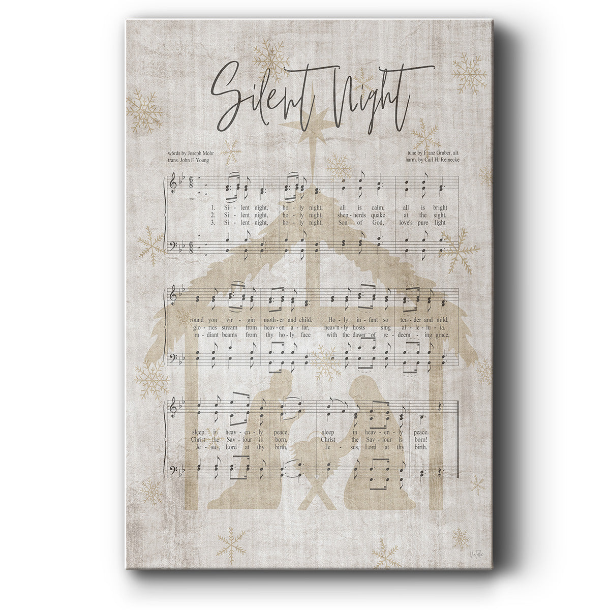 Silent Night Song Sheet - Gallery Wrapped Canvas