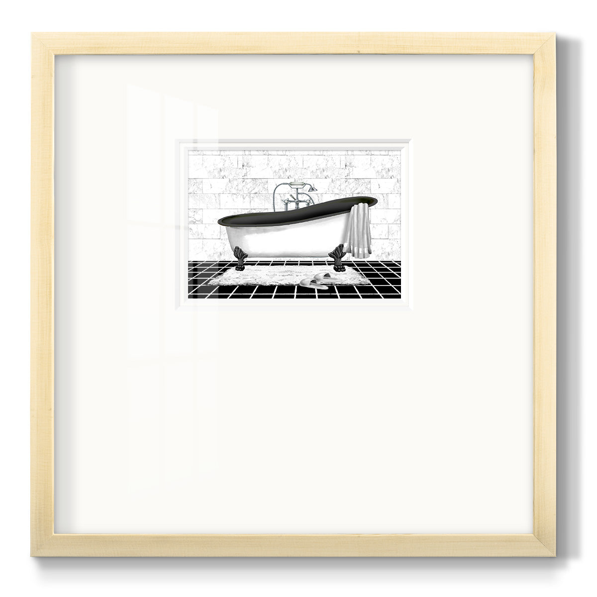 Modern Bath II - Double Matboard Framed Print