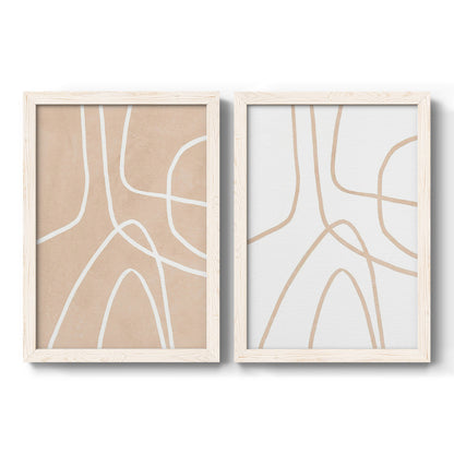 Clean Contour I - Barnwood Framed Canvas Set