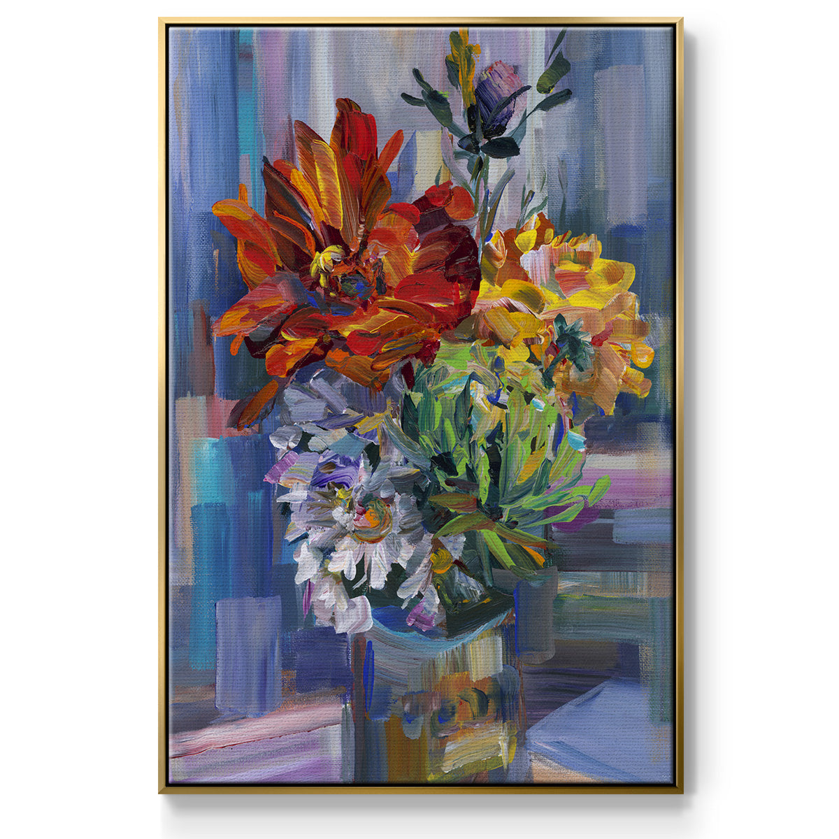 Modern Bouquet - Floater Framed Canvas Print