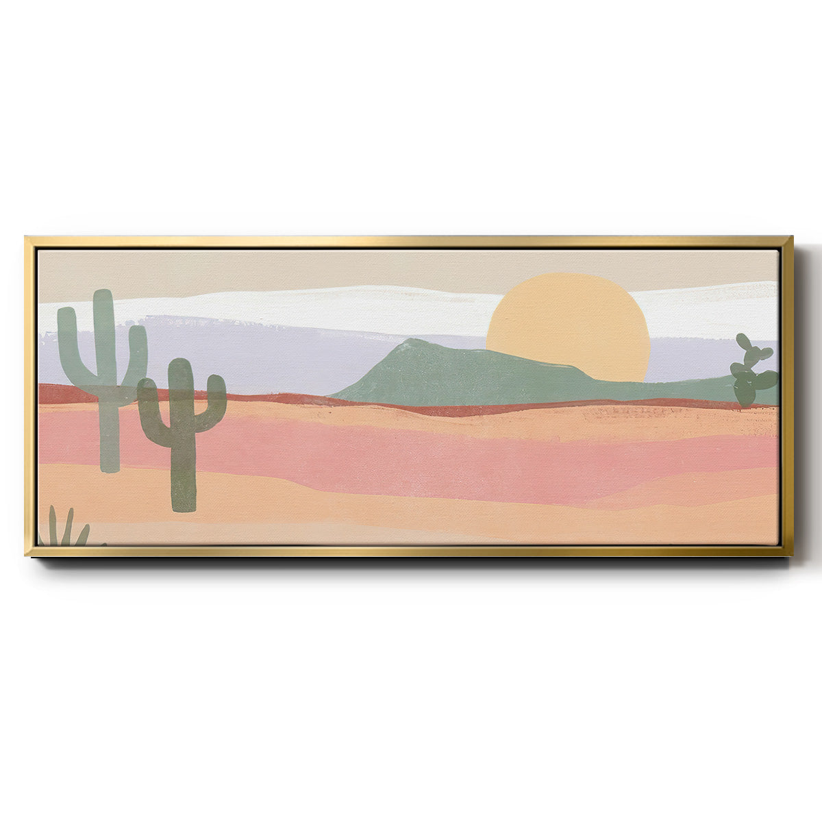 Cactus Plateau I - Floater Framed Canvas Print